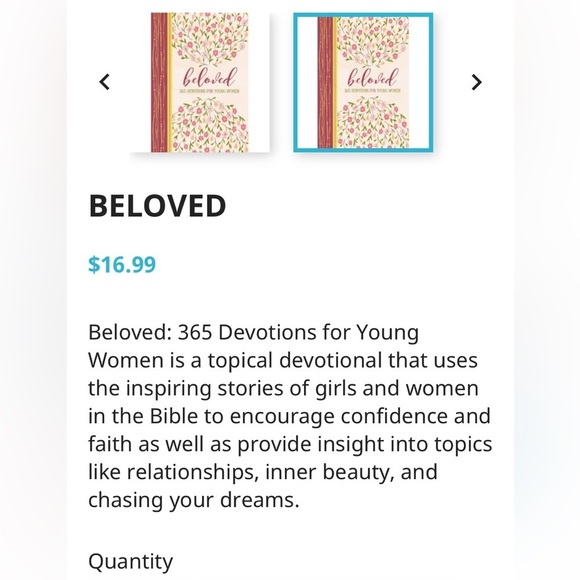 Beloved: 365 Devotions for
Young Women Book Hardcover make offer - Picture 4 of 4